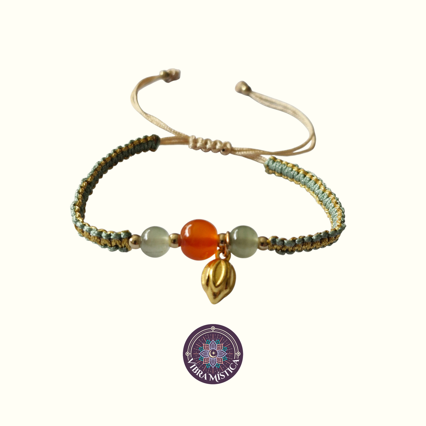 Pulsera flor de loto en verde