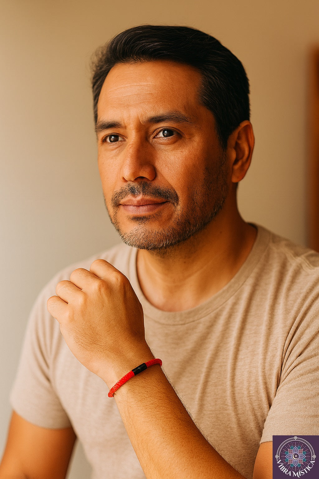 Pulsera roja trenzada 18.5 cm con cierre magnético negro ajustable