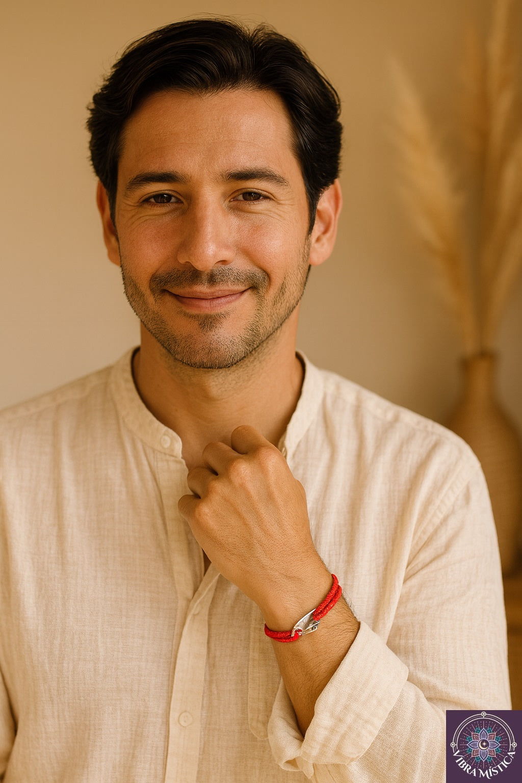 Pulsera amuleto roja minimalista con gancho para buena suerte y energía positiva