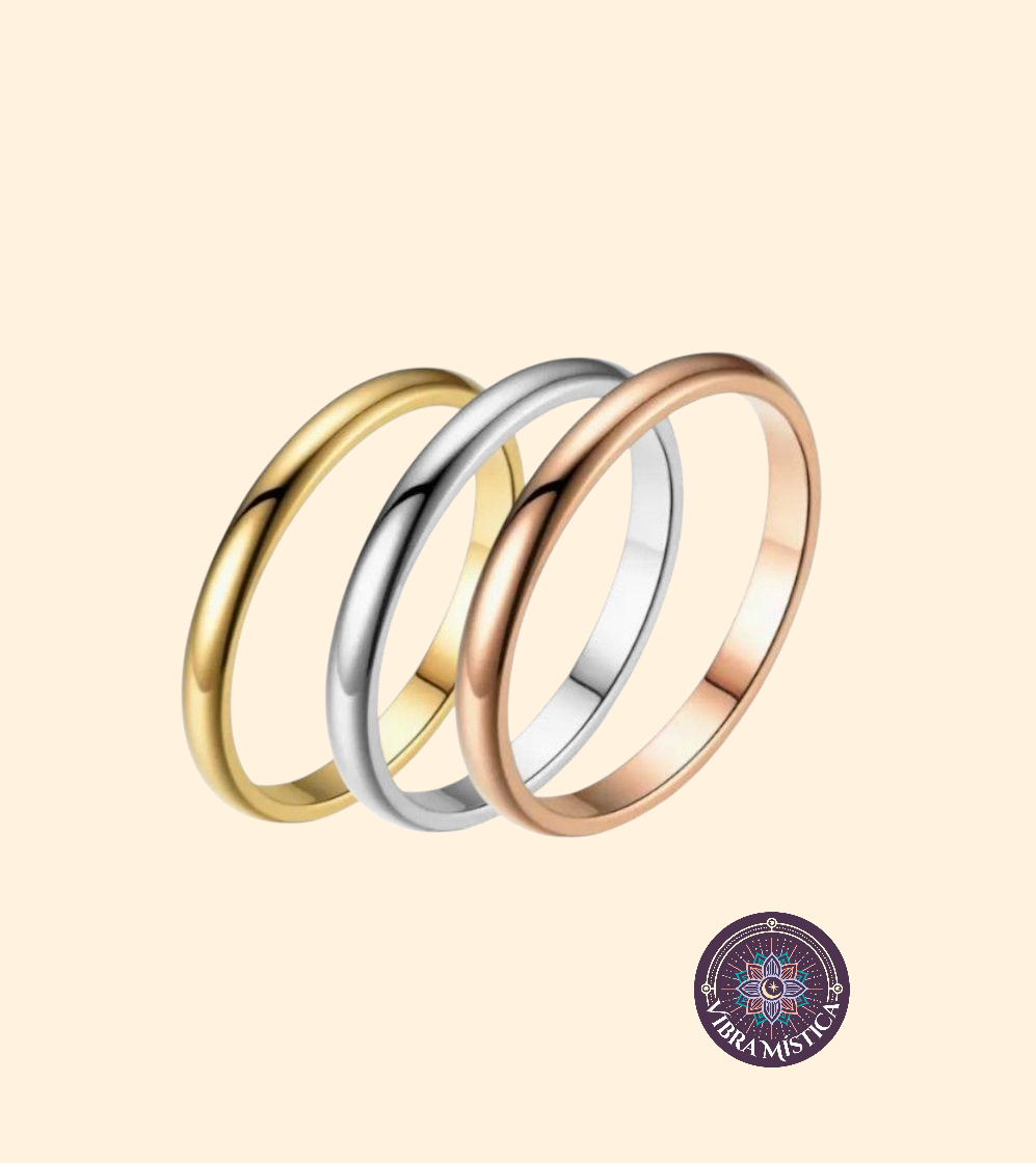 Trío de Anillos Dorado y Plateado y Oro Rosa  YAKRA MÍSTICA.
