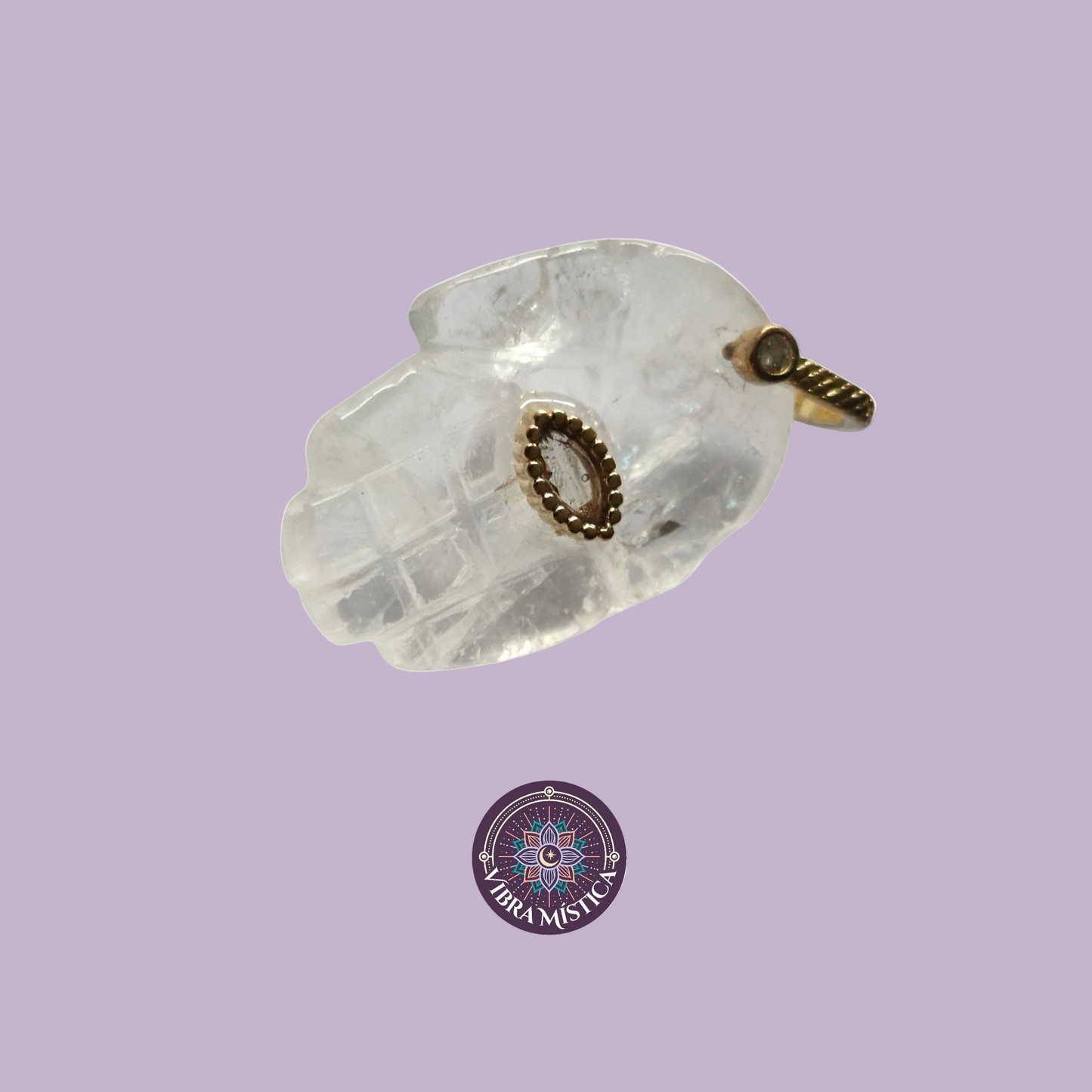 Dije Hamsa. Mano de Fatima. Cuarzo blanco
