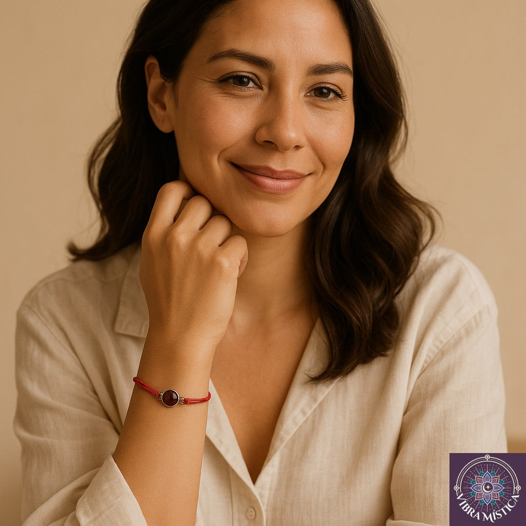 Pulsera ágata roja elegante con diseño minimalista para uso diario