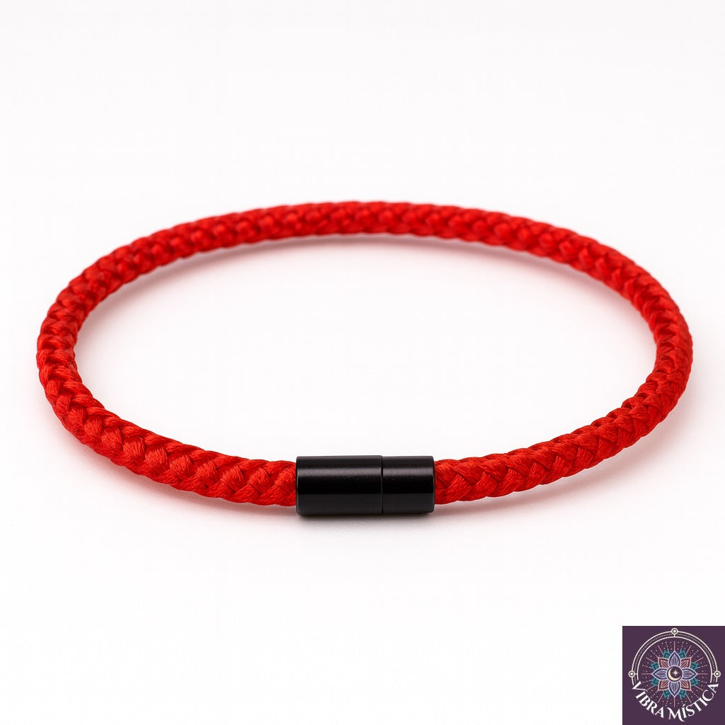 Cierre magnético negro de pulsera roja de protección detalle
