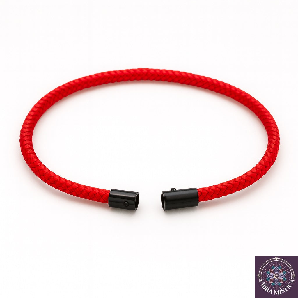 Pulsera amuleto roja con broche magnético para vitalidad y protección