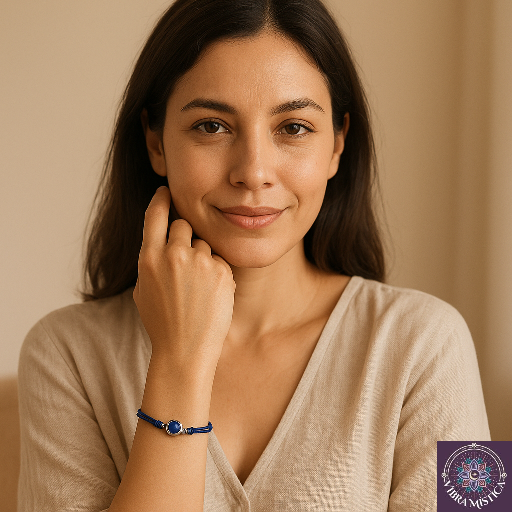 Pulsera bohemia de sodalita para calma mental e intuición diseño unisex