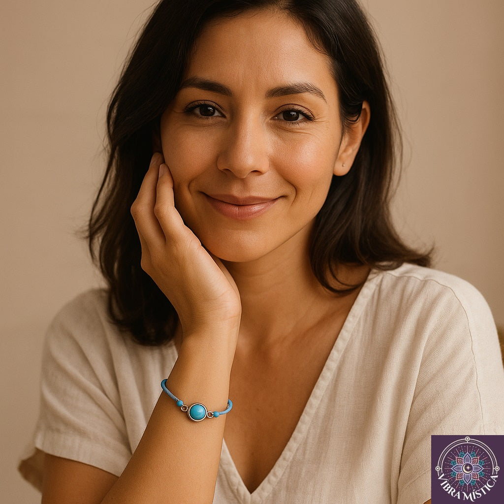 Pulsera turquesa azul ajustable con diseño minimalista para uso diario