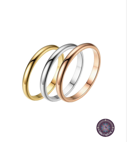 Trío de Anillos Dorado y Plateado y Oro Rosa  YAKRA MÍSTICA.